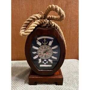 Handmade Wooden Nautical Themed Clock With Hidden Storage & Key Holder Unbranded